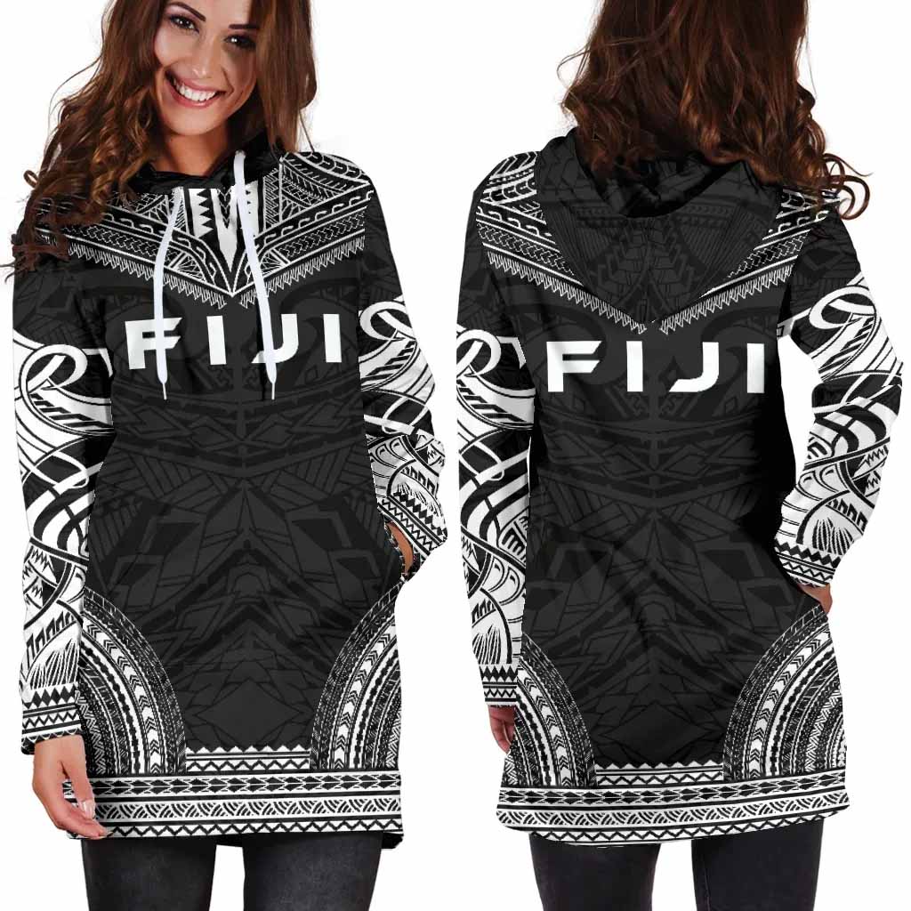 Fiji Female Hoodie Dress - Polynesian Black Chief