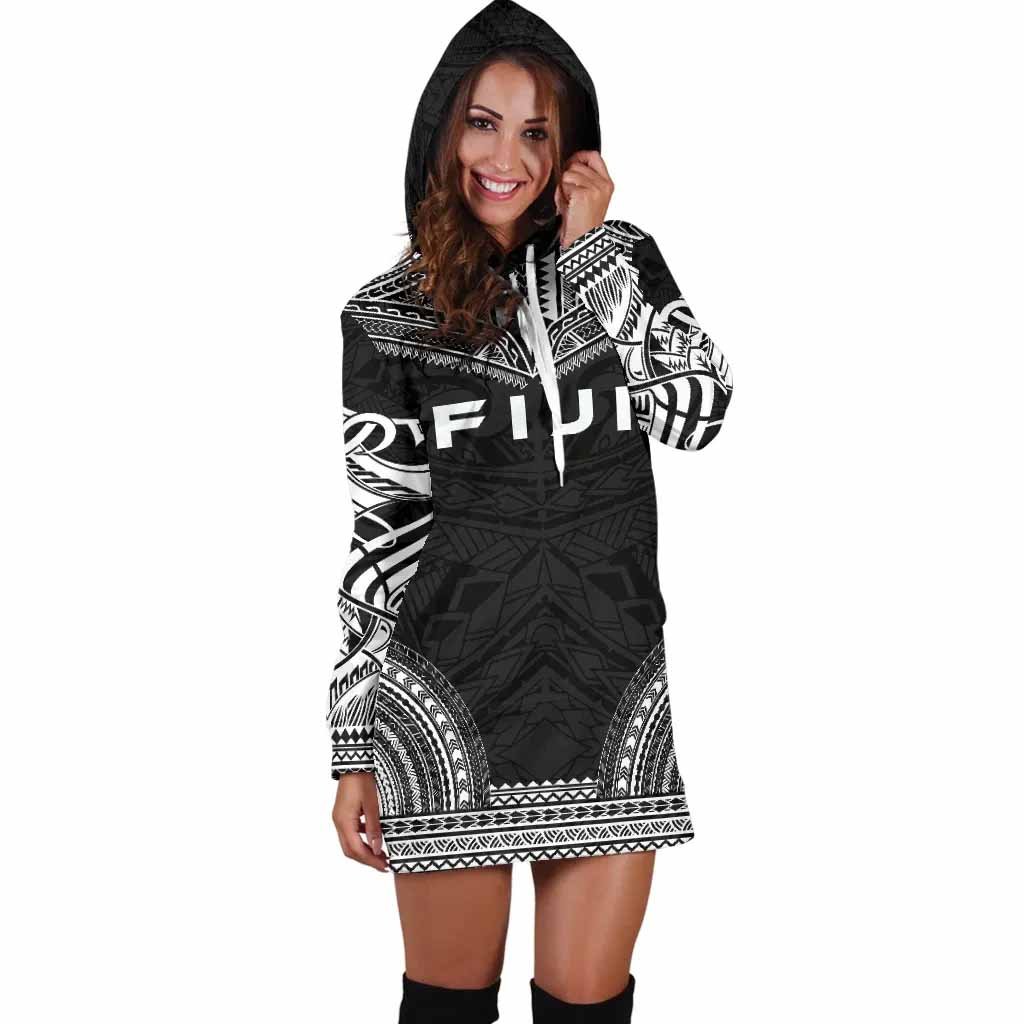 Fiji Female Hoodie Dress - Polynesian Black Chief
