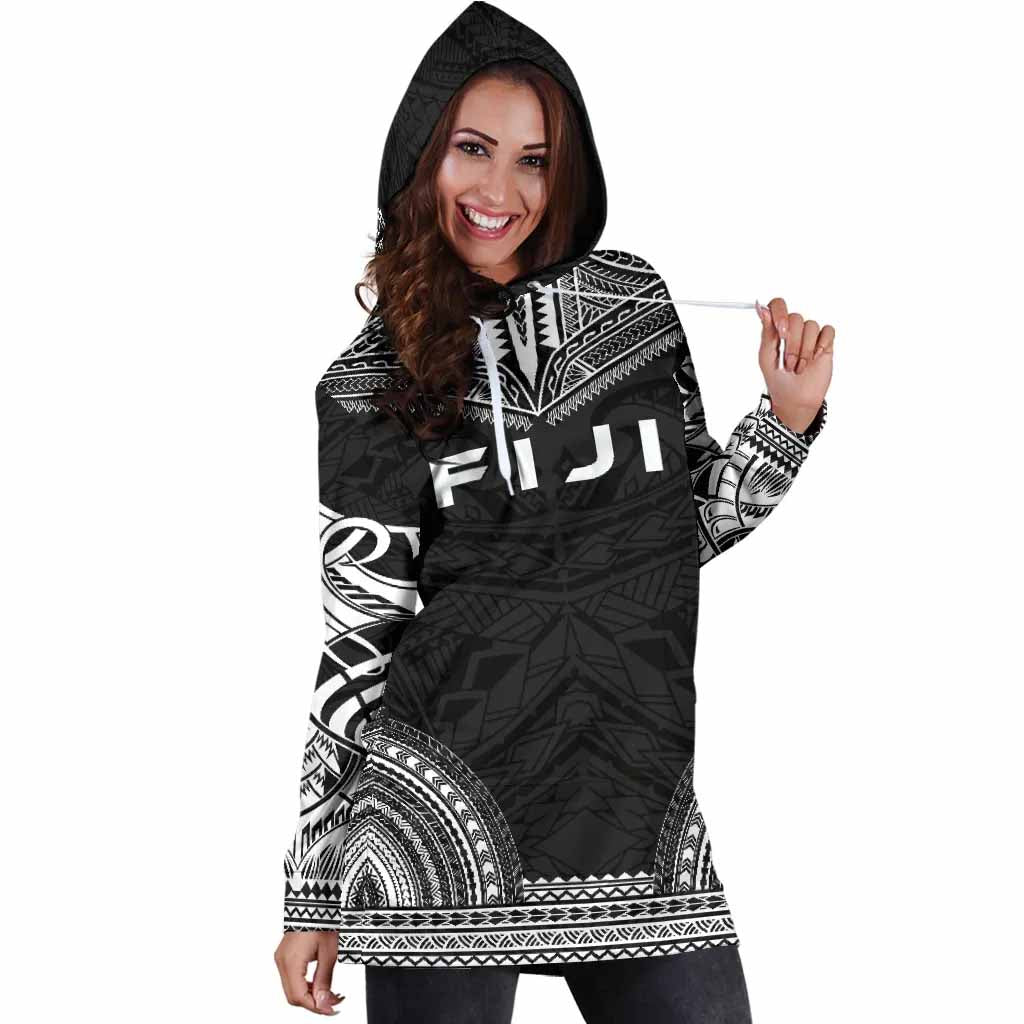 Fiji Female Hoodie Dress - Polynesian Black Chief