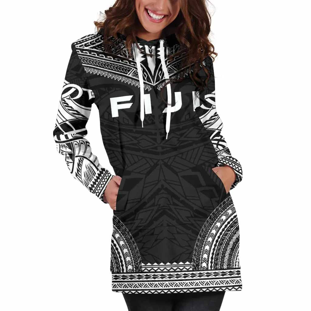 Fiji Female Hoodie Dress - Polynesian Black Chief