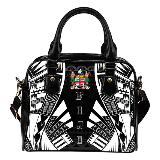 Fiji Shoulder Handbag - Polynesian Tattoo Black