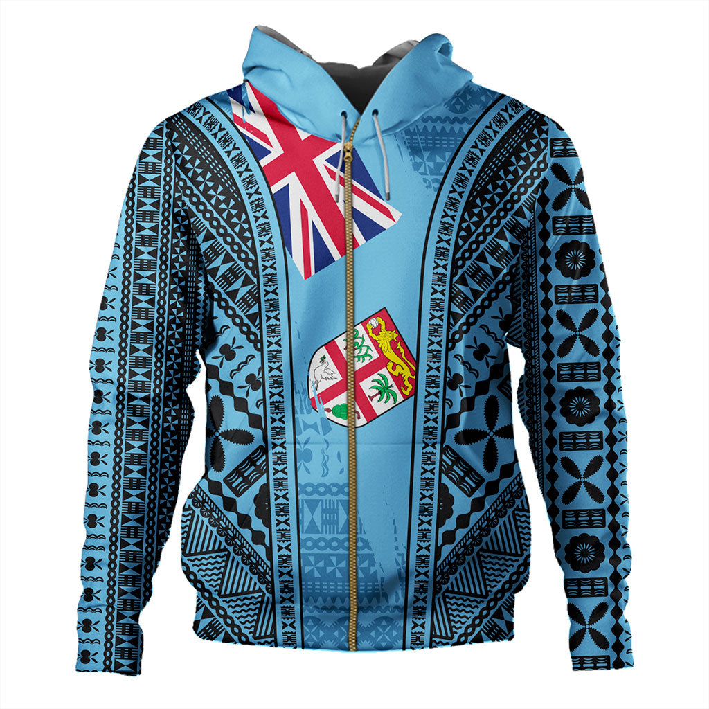 Fiji Hoodie Bula Pattern Style Flag
