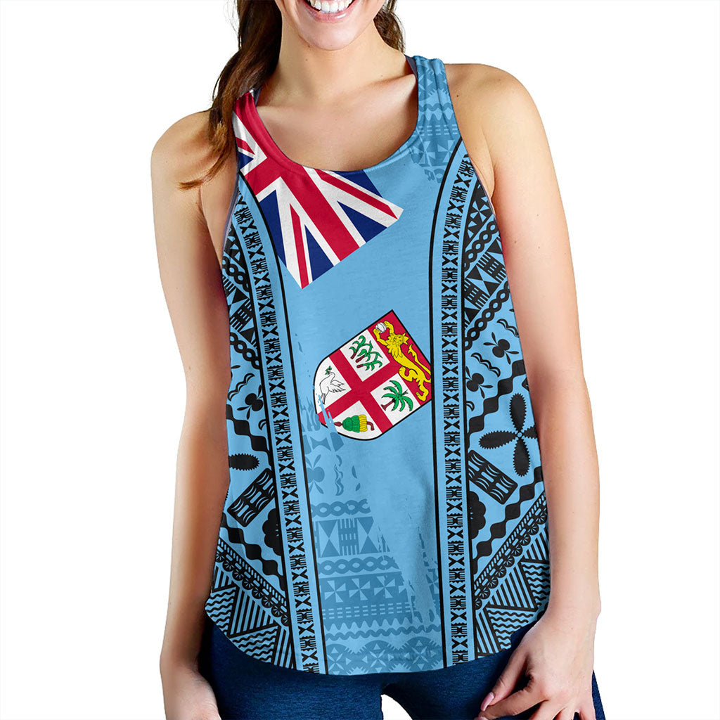 Fiji Women Tank Bula Pattern Style Flag