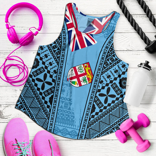 Fiji Women Tank Bula Pattern Style Flag