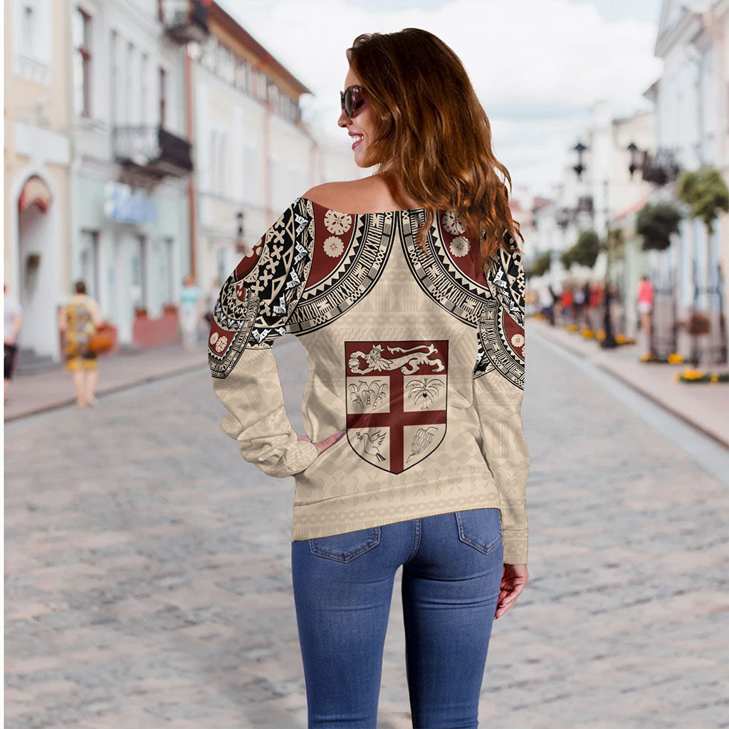 Fiji Off Shoulder Sweatshirt Bula Tattoo Art