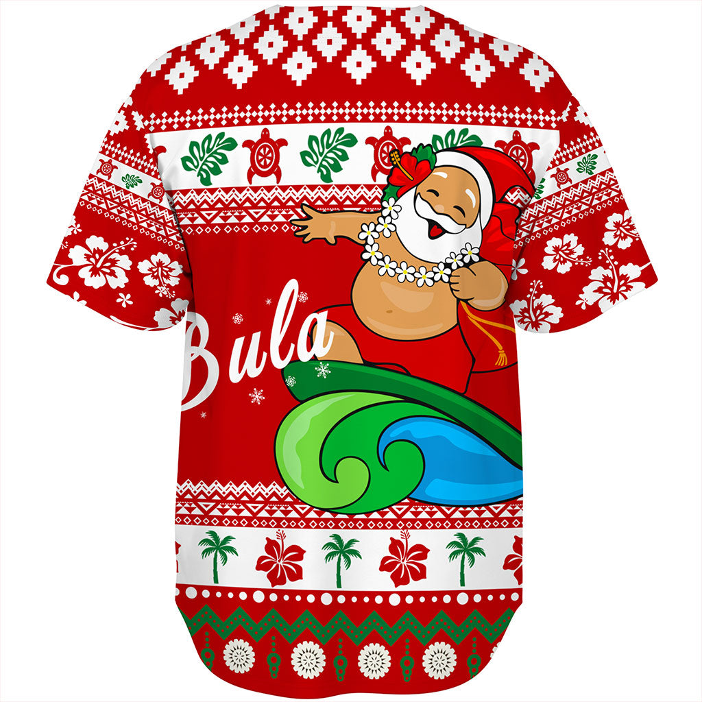 Fiji Baseball Shirt Santa Claus Ho Ho Ho Christmas