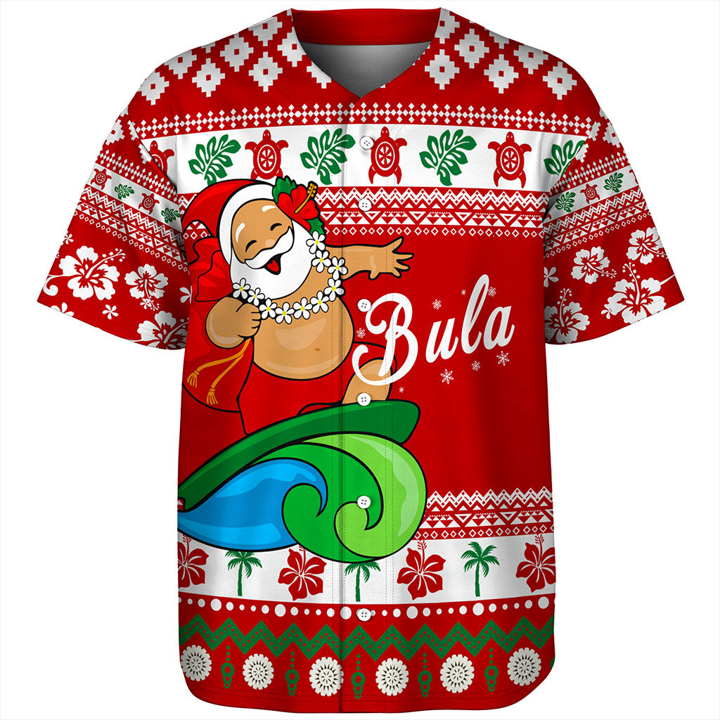 Fiji Baseball Shirt Santa Claus Ho Ho Ho Christmas