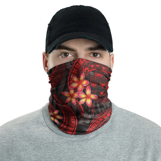 Fiji Coat of arm Neck Gaiter - Plumeria Red