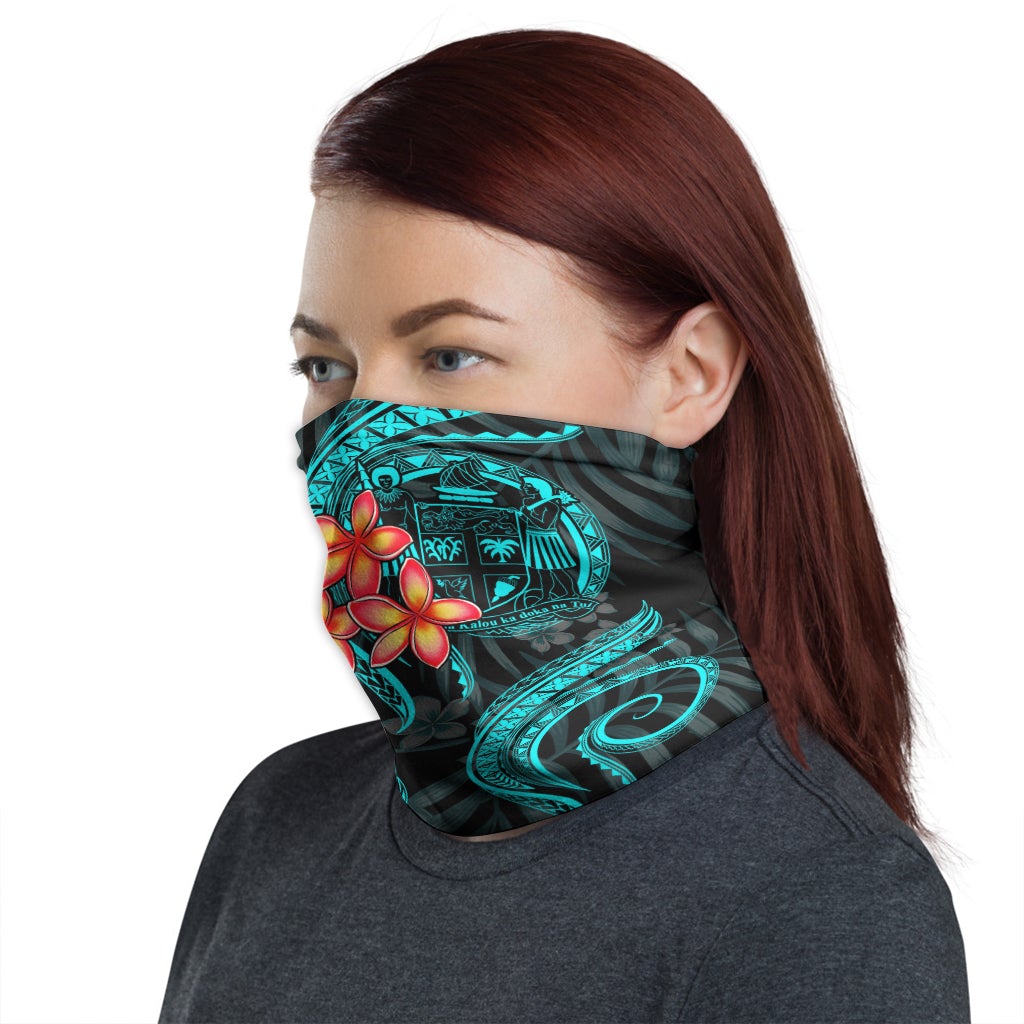 Fiji Coat of arm Neck Gaiter - Plumeria Turquoise
