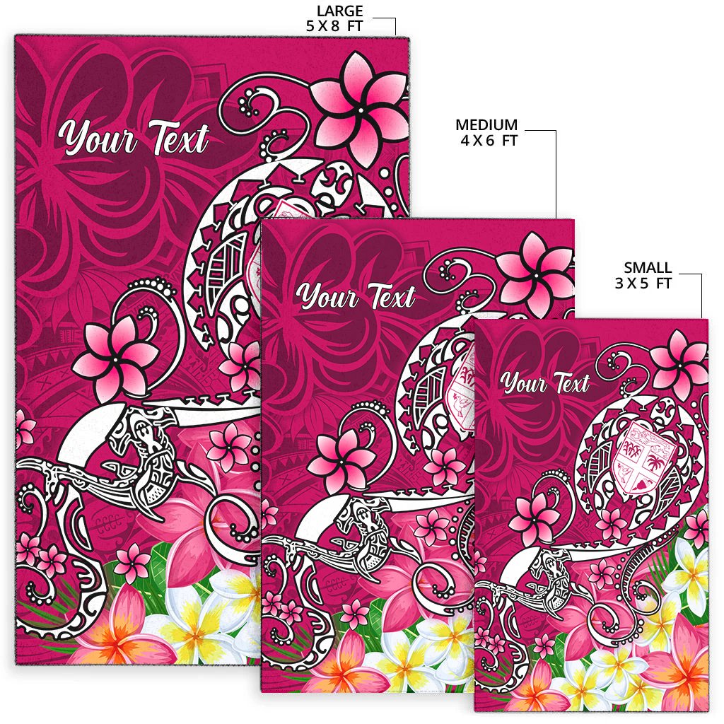 Fiji Custom Personalised Area Rug - Turtle Plumeria (Pink)
