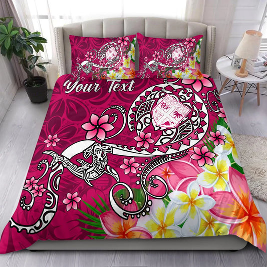 Fiji Custom Personalised Bedding Set - Turtle Plumeria (Pink)