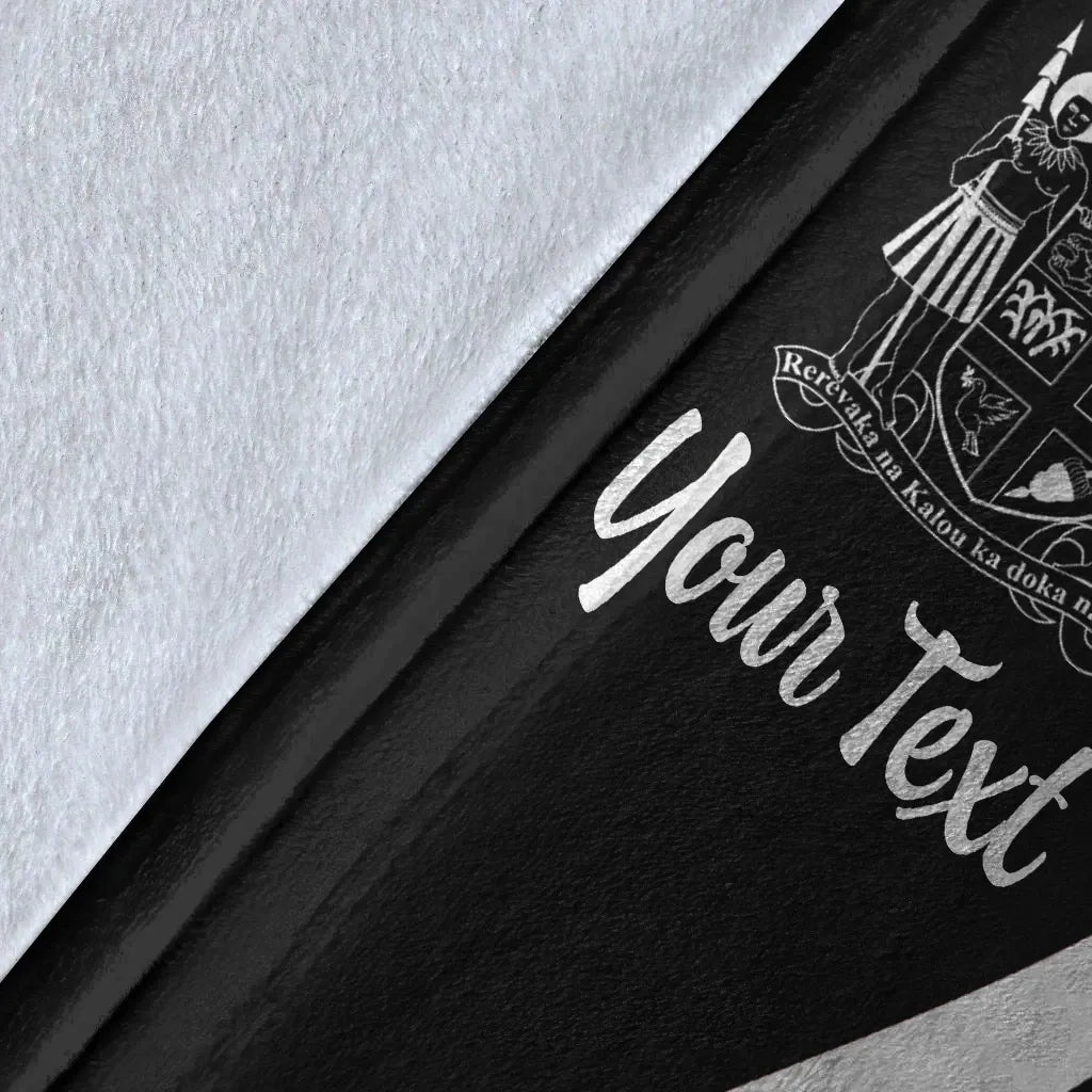 Fiji Custom Personalised Premium Blanket - White Polynesian Tentacle Tribal Pattern Crest