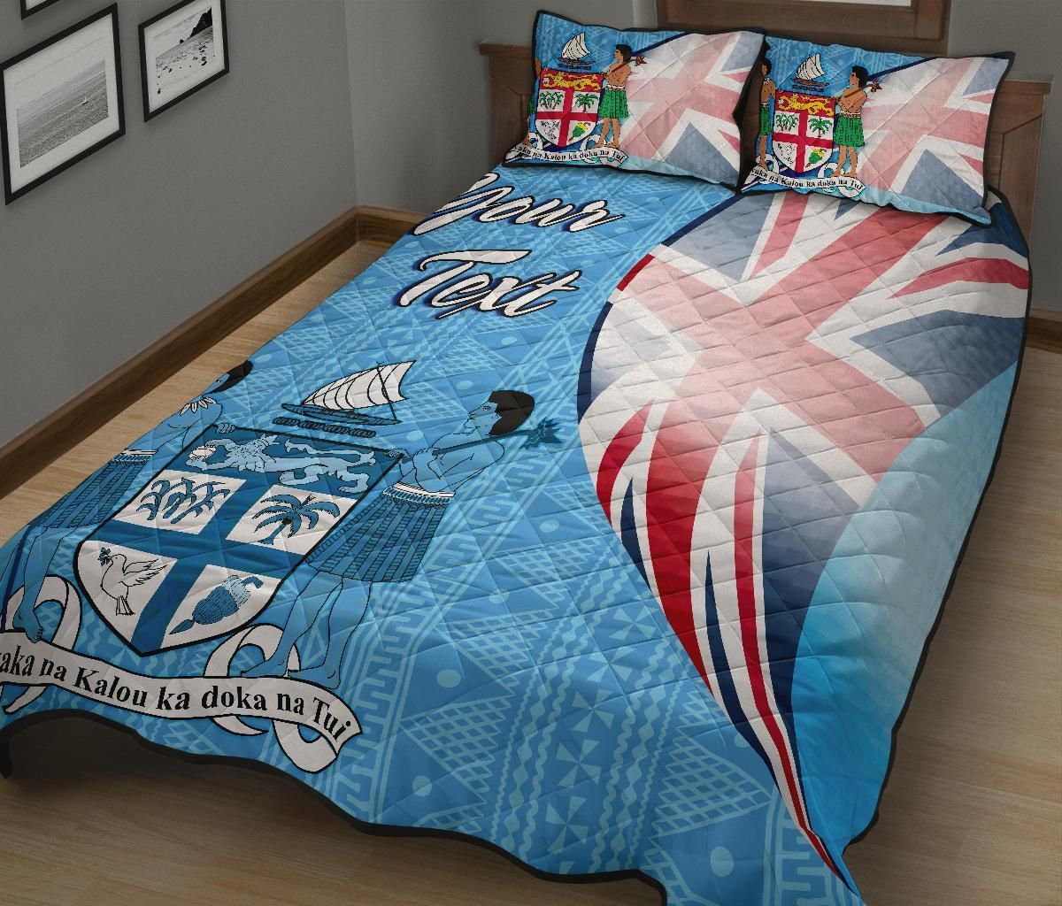 Fiji Custom Personalised Quilt Bed Set - Fiji Flag