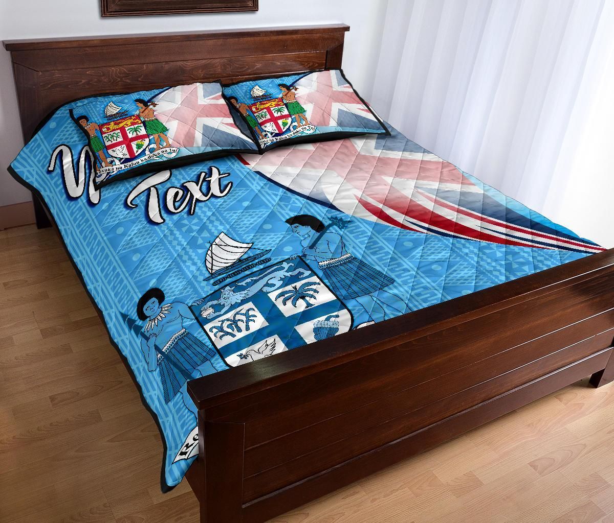 Fiji Custom Personalised Quilt Bed Set - Fiji Flag