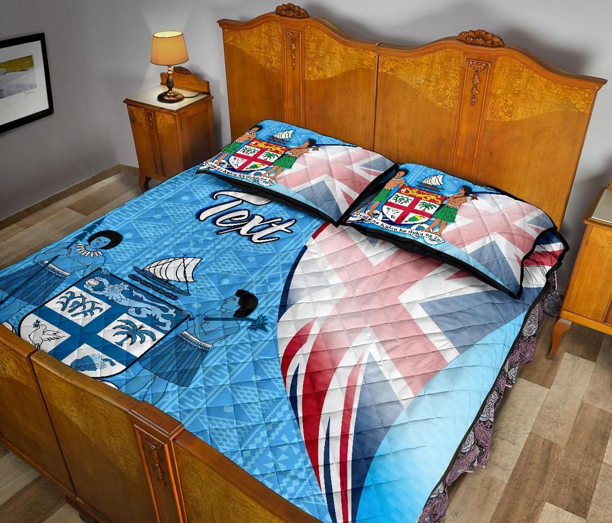 Fiji Custom Personalised Quilt Bed Set - Fiji Flag