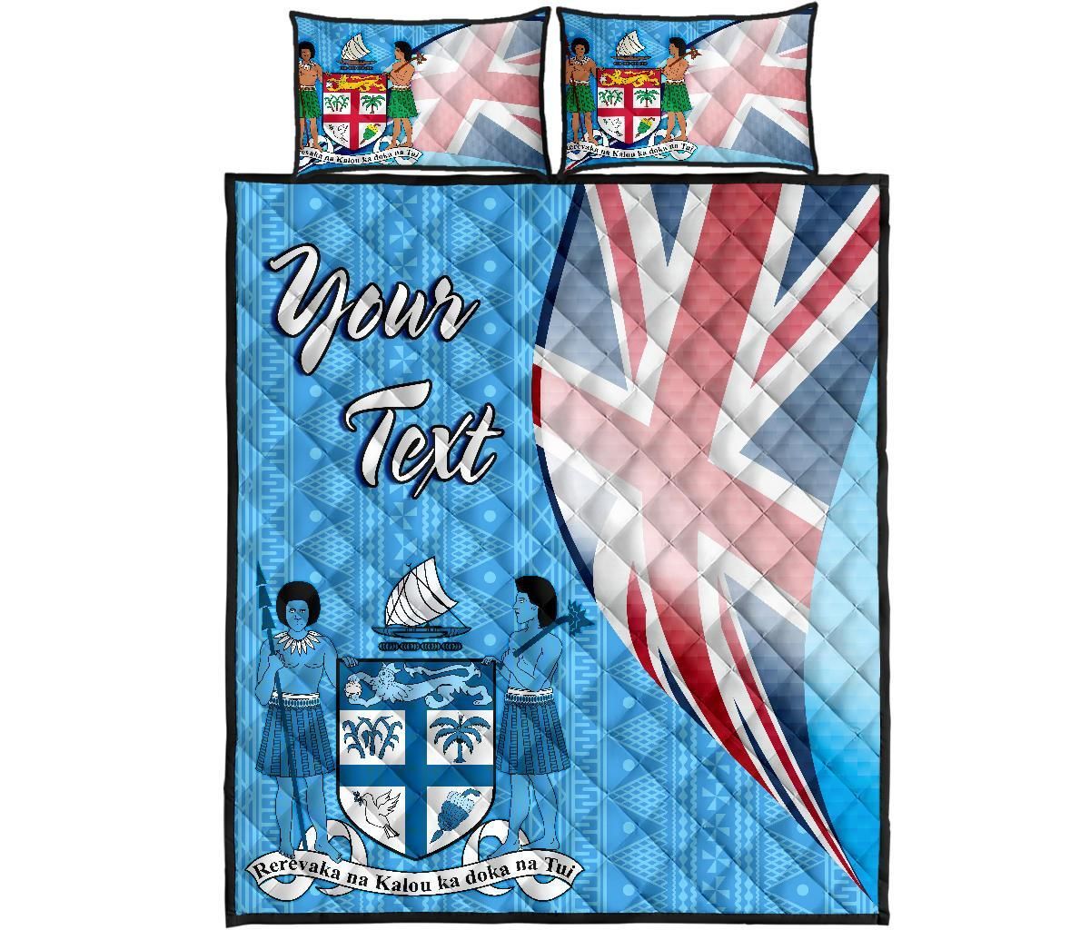 Fiji Custom Personalised Quilt Bed Set - Fiji Flag