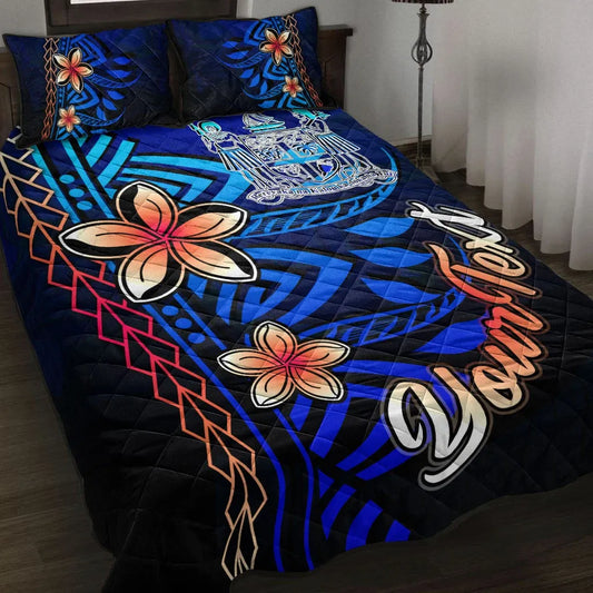 Fiji Custom Personalised Quilt Bed Set - Vintage Tribal Moutain Crest- BN