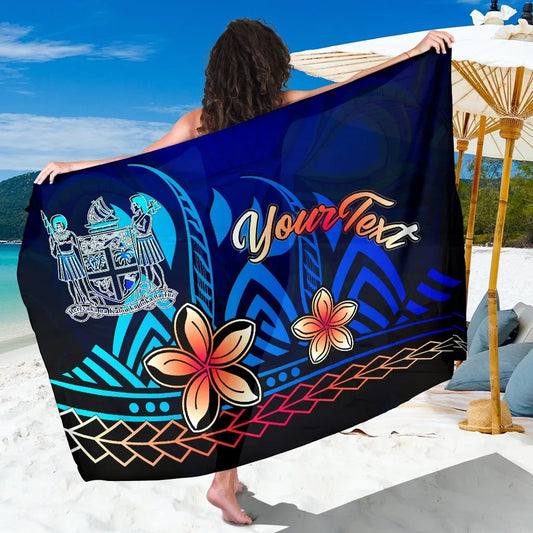 Fiji Custom Personalised Sarong - Vintage Tribal Mountain Crest