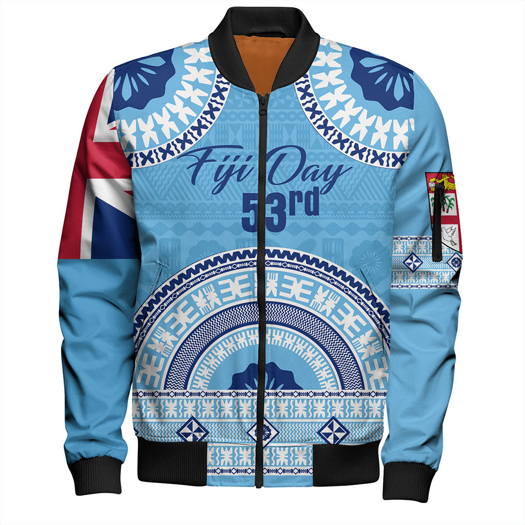 Fiji Bomber Jacket Happy Fiji Day Bula Pattern