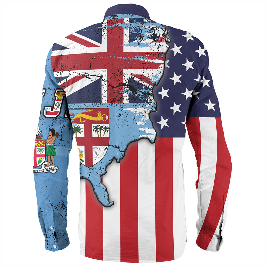 Fiji Long Sleeve Shirt Flag American Half Concept