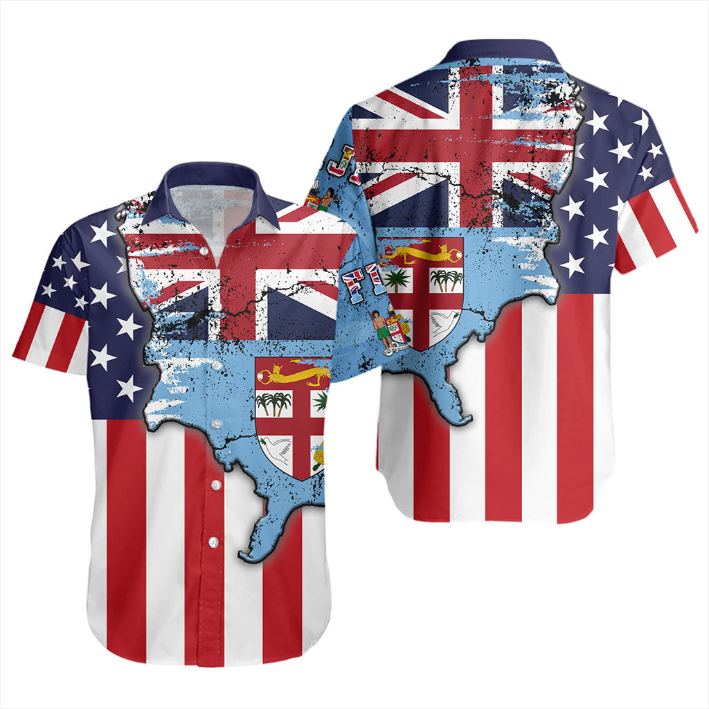 Fiji Short Sleeve Shirt Flag American Half Concept