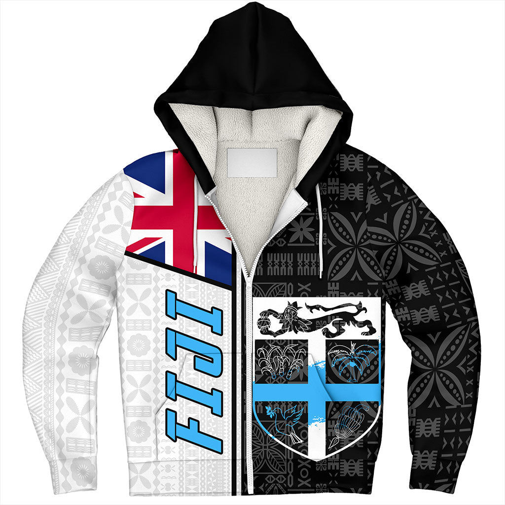 Fiji Sherpa Hoodie Flag Pattern Bula Concept