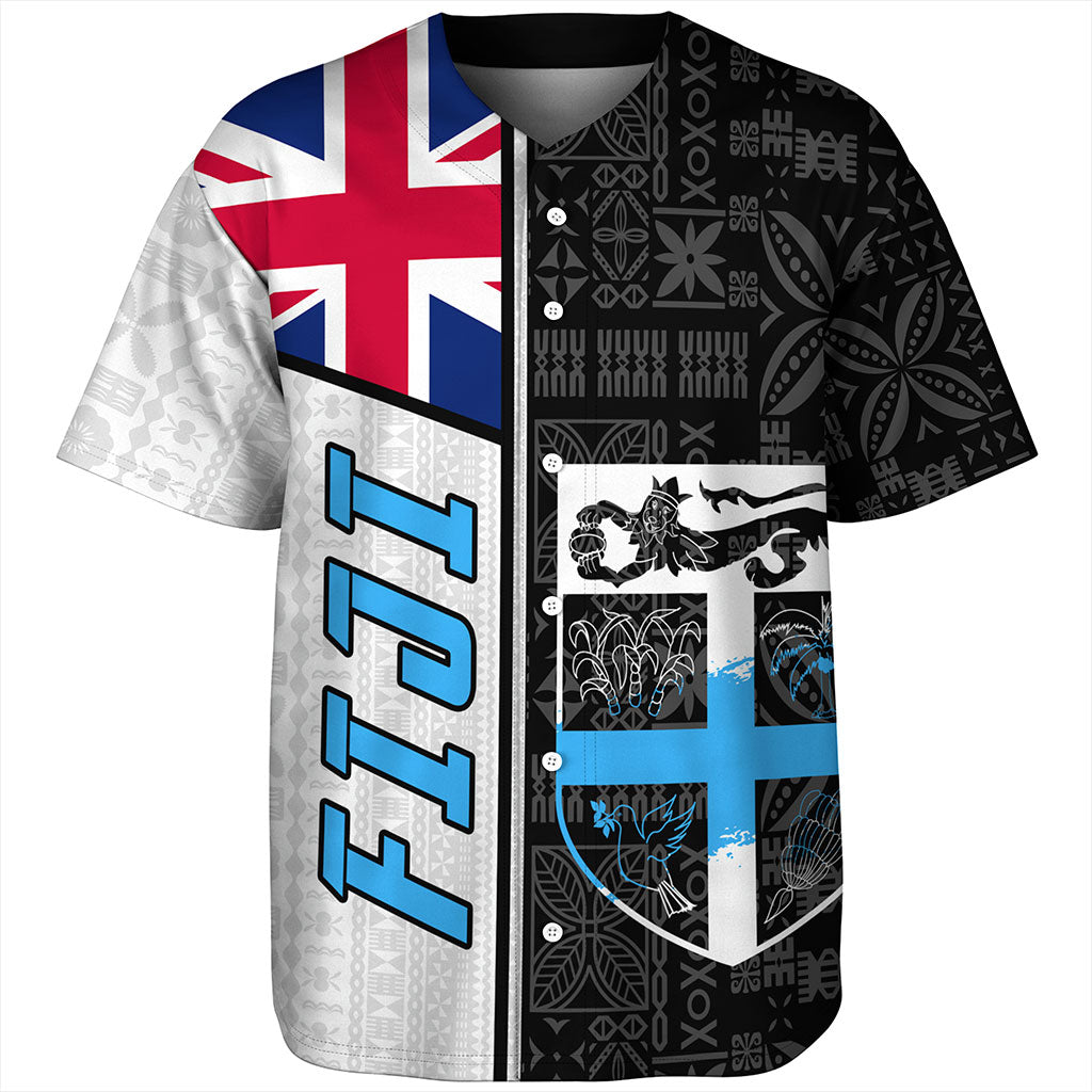 Fiji Baseball Shirt Flag Pattern Bula Concept