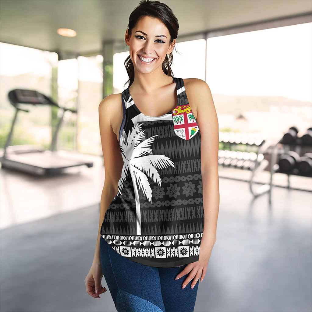 Fiji Women Tank Flag With Coconut Black Style
