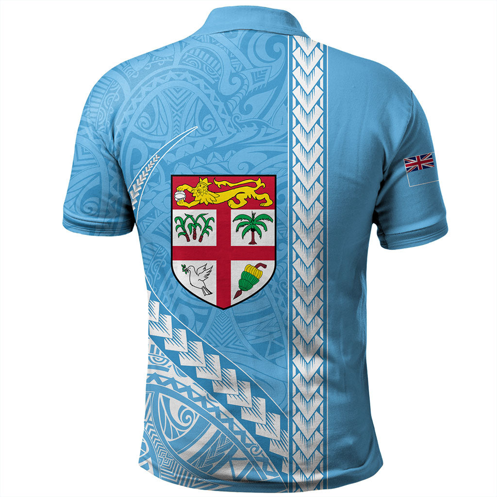 Fiji Polo Shirt Tribal Melanesian Flag And Coat Of Arms