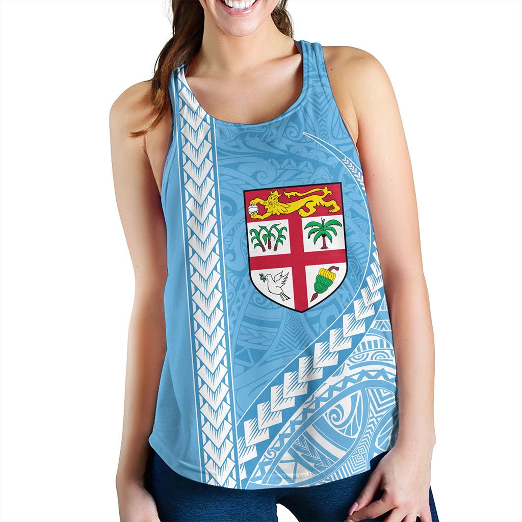 Fiji Women Tank Tribal Melanesian Flag And Coat Of Arms