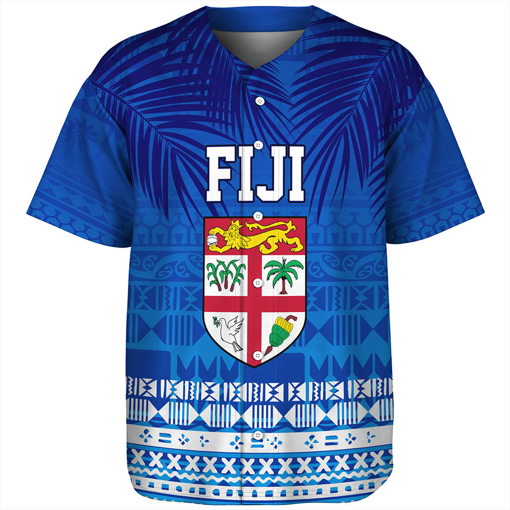 Fiji Baseball Shirt Happy Fiji Day Celebration Tropical Leaf