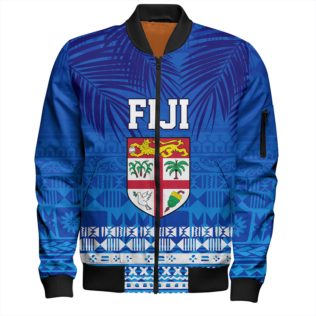 Fiji Bomber Jacket Happy Fiji Day Celebration Tropical Leaf