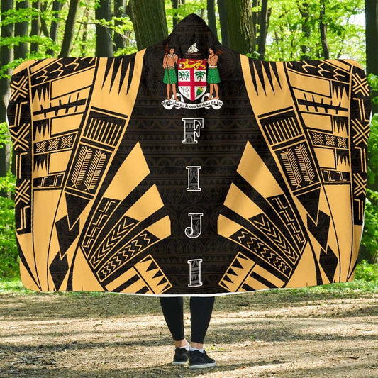 Fiji Hooded Blanket - Polynesian Tattoo Gold