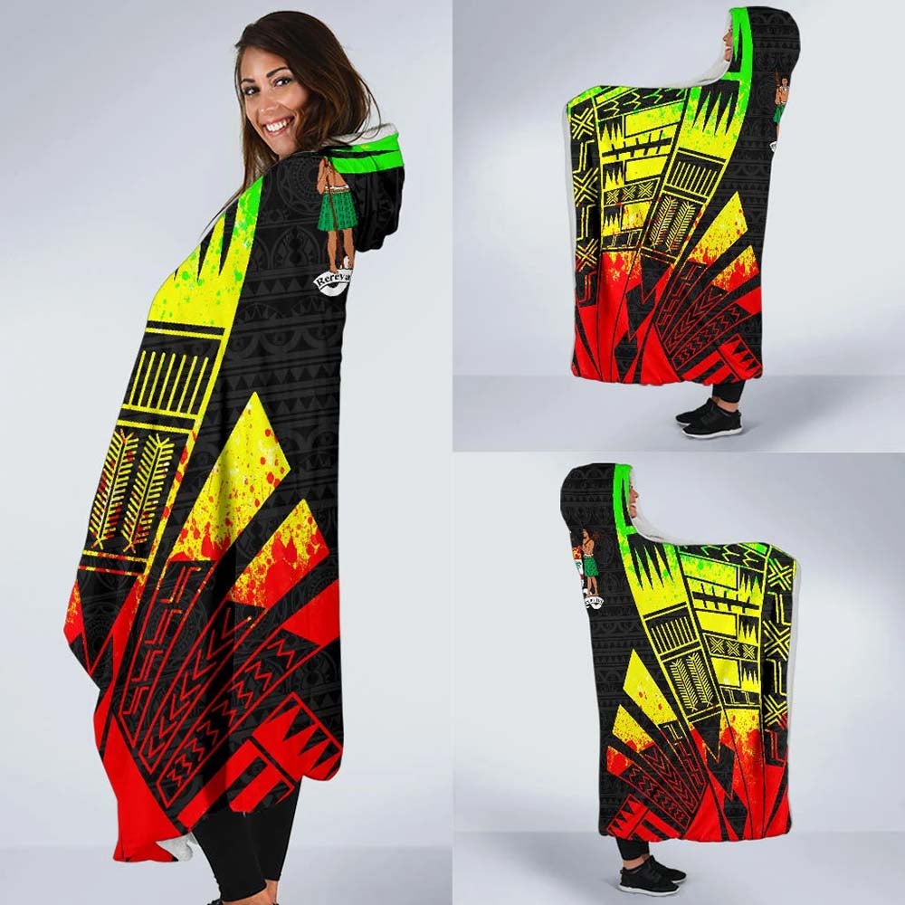 Fiji Hooded Blanket - Polynesian Tattoo Reggae