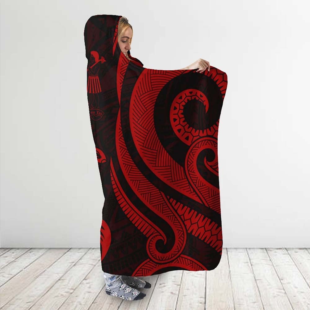 Fiji Hooded Blanket - Red Tentacle Turtle Crest