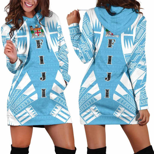 Fiji Hoodie Dress - Polynesian Tattoo Flag