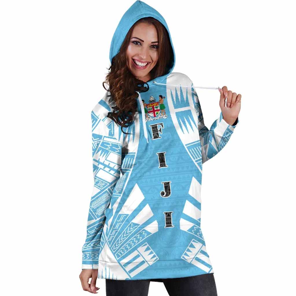 Fiji Hoodie Dress - Polynesian Tattoo Flag