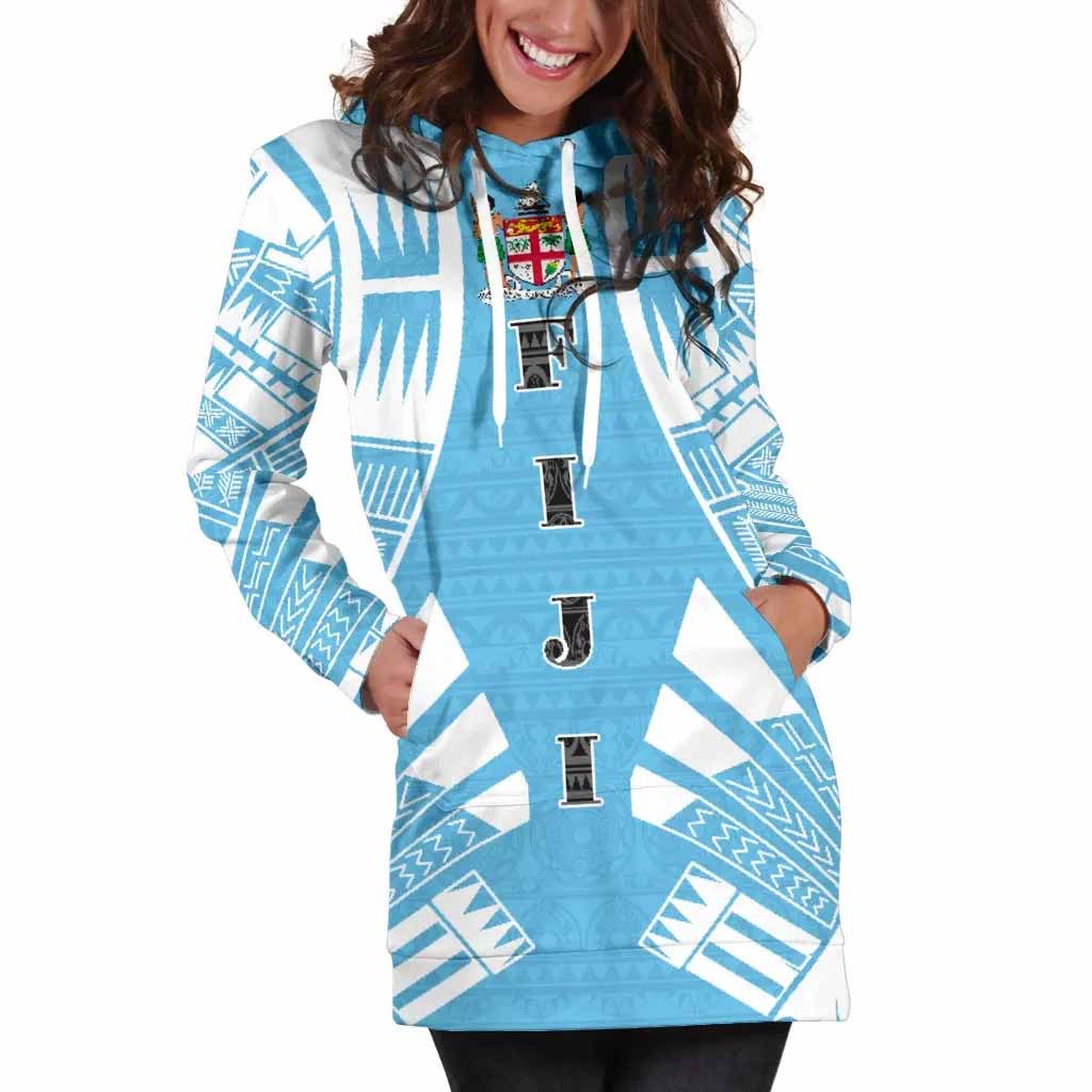 Fiji Hoodie Dress - Polynesian Tattoo Flag