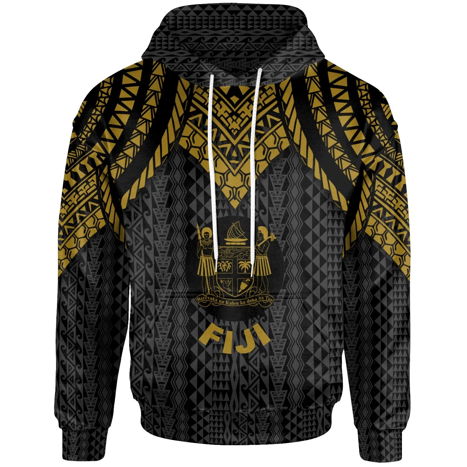 Fiji Hoodie - Polynesian Armor Style Gold