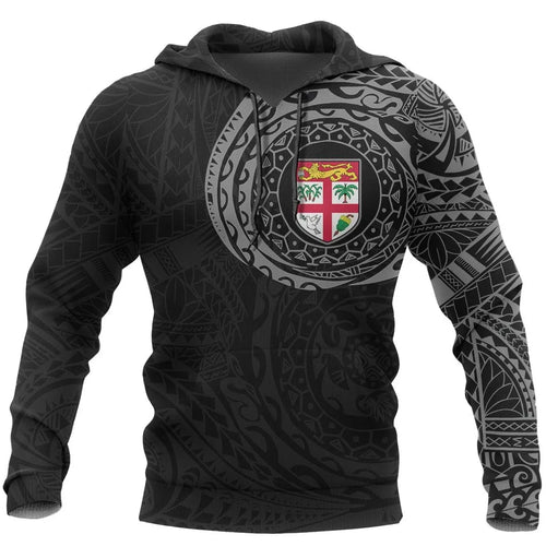 Fiji Hoodie - Fiji Seal Polynesian Tattoo Style Gray