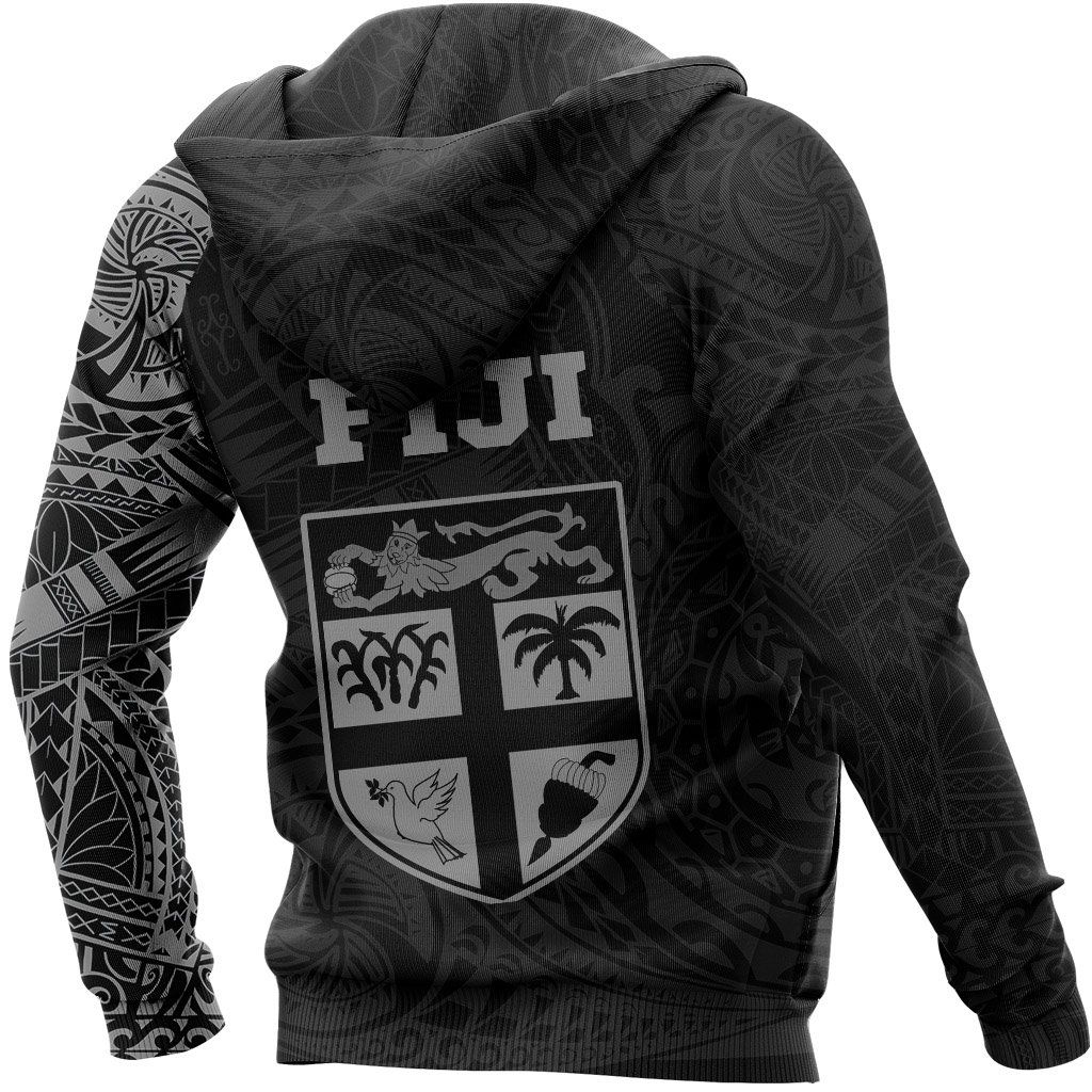 Fiji Hoodie - Fiji Seal Polynesian Tattoo Style Gray