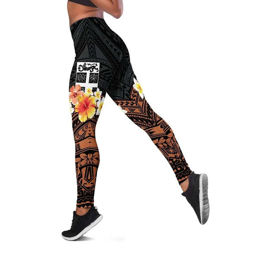 Fiji Legging - Tribal Pattern Hibiscus