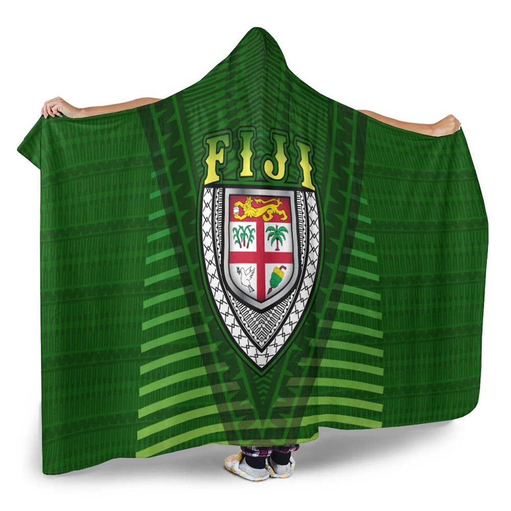 Fiji Melanesia Hooded Blanket - Fijian Pride Green Version