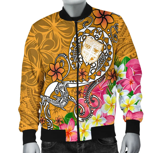 Fiji Bomber Jacket - Turtle Plumeria (Gold)