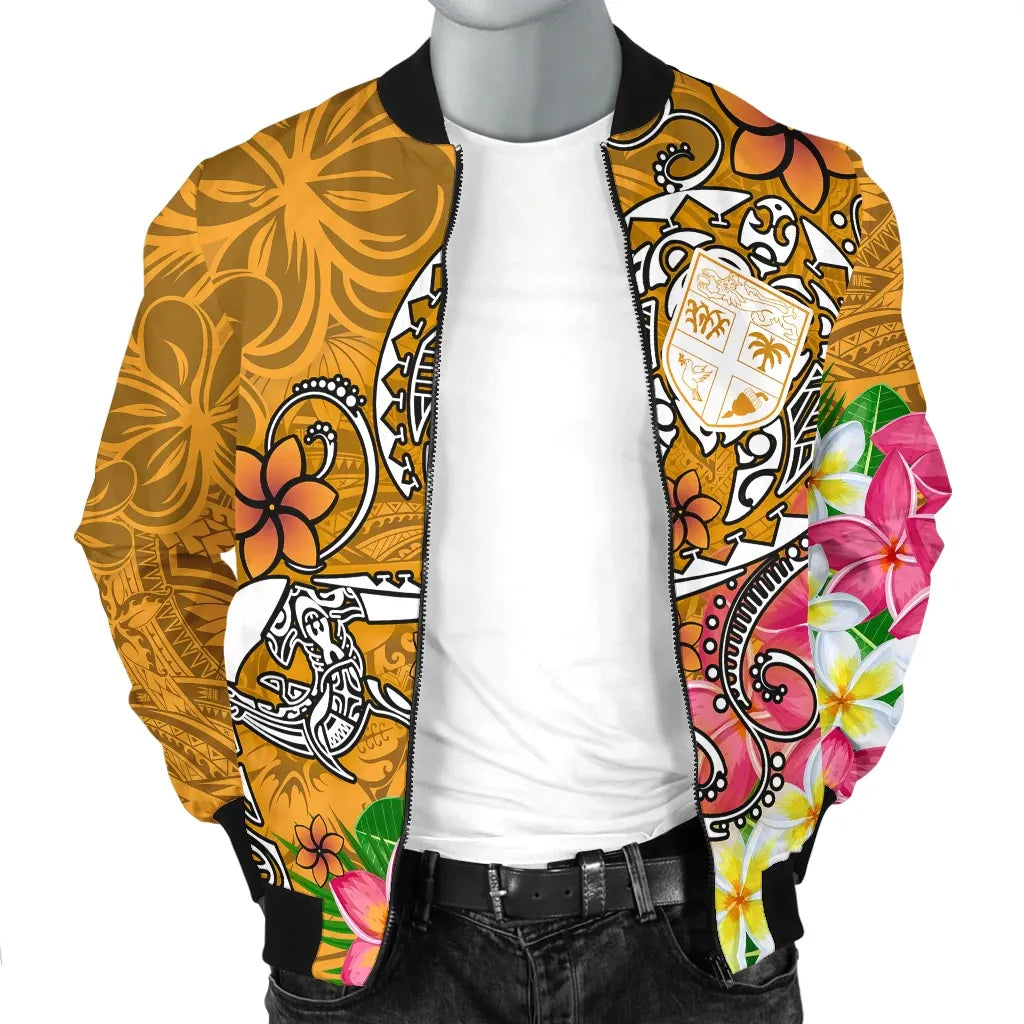 Fiji Bomber Jacket - Turtle Plumeria (Gold)