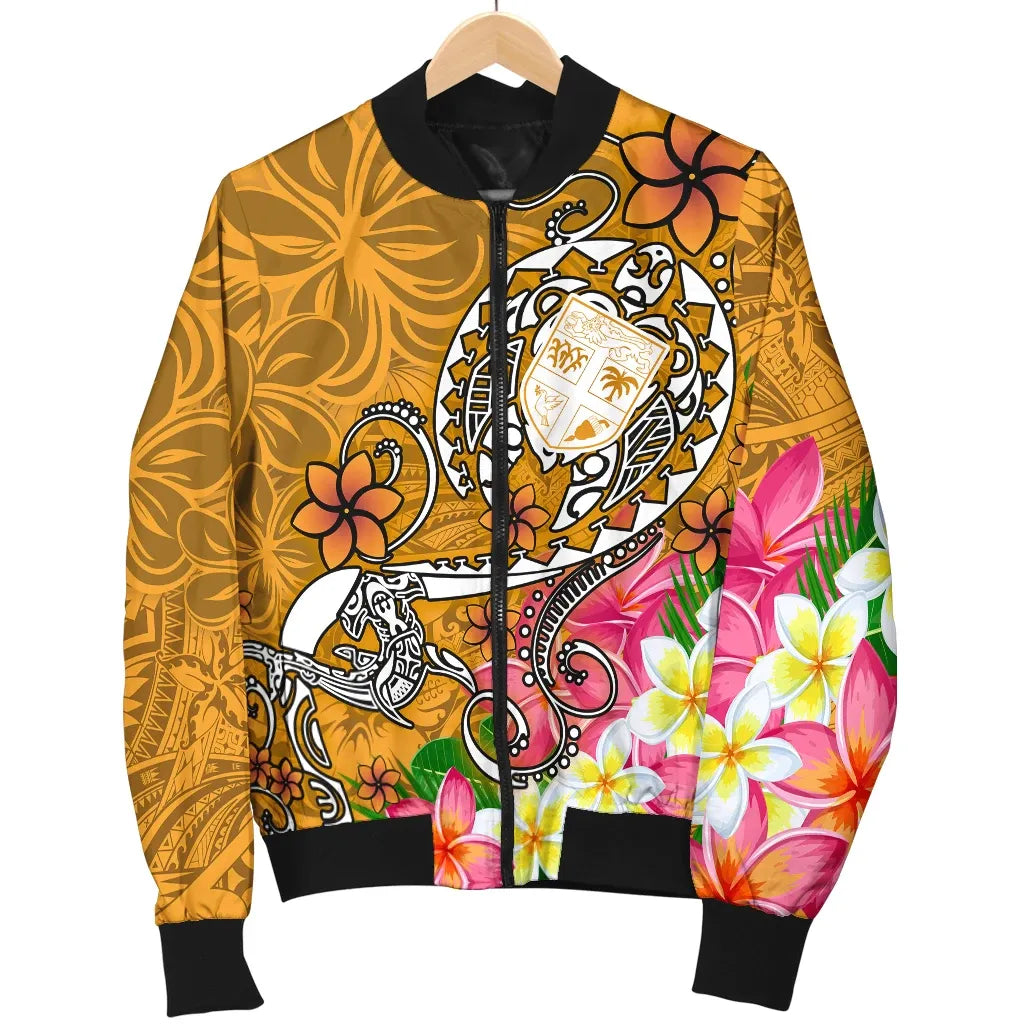 Fiji Bomber Jacket - Turtle Plumeria (Gold)
