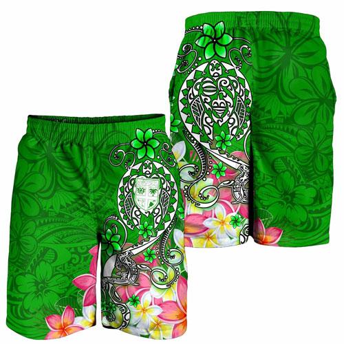Fiji Men Shorts - Turtle Plumeria (Green)