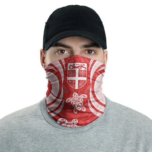 Fiji Neck Gaiter - Turtle Tentacle White Red