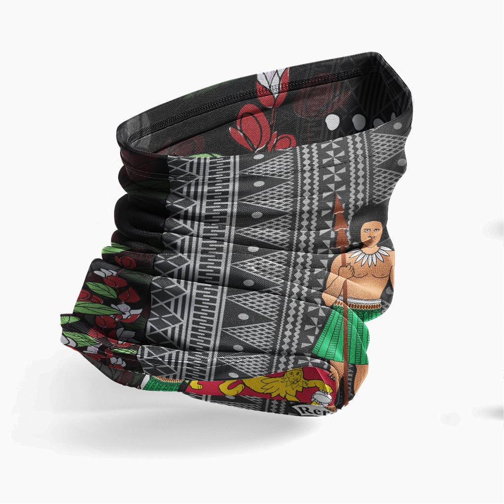 Fiji Neck Gaiter - Tapa Pattern Fiji Crest