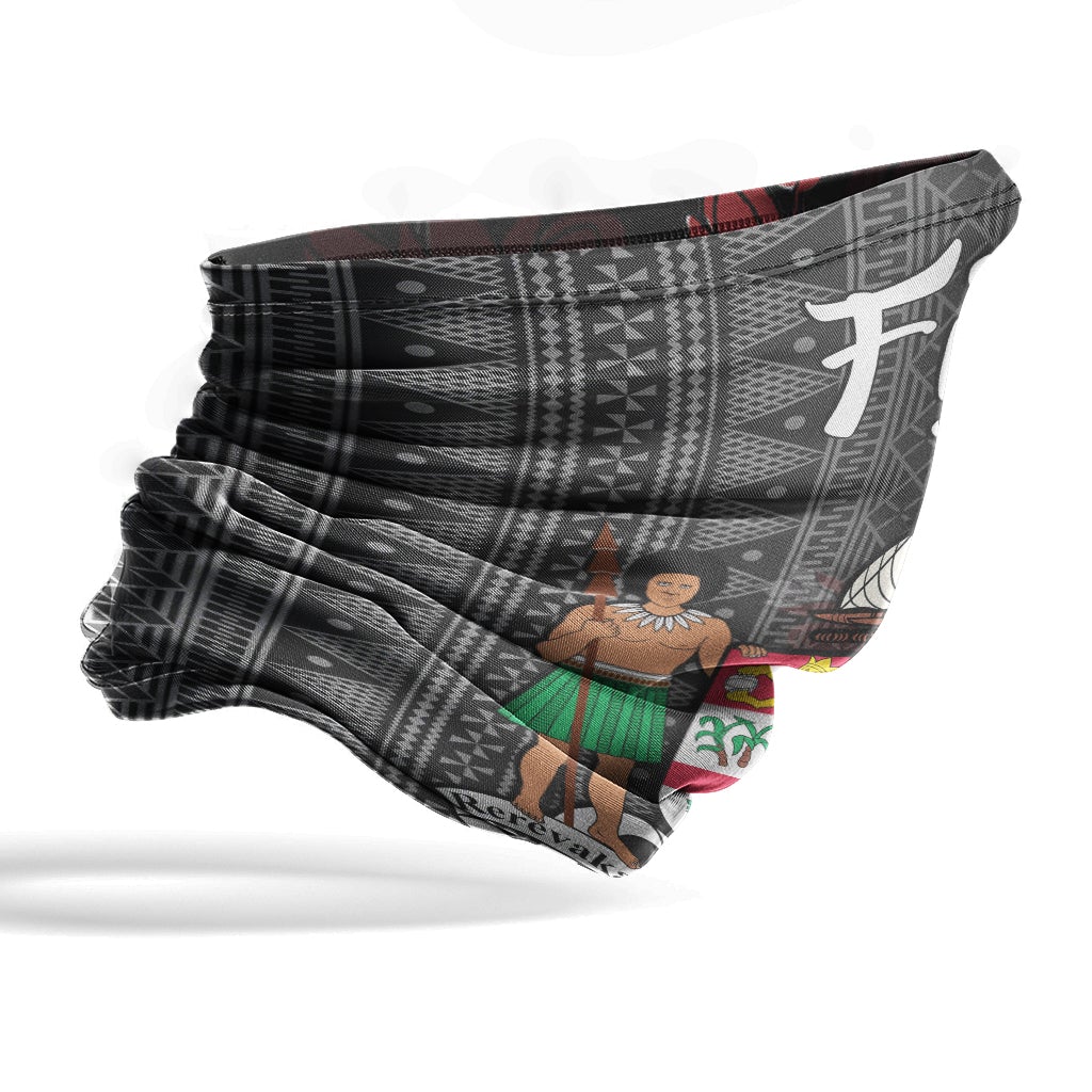 Fiji Neck Gaiter - Tapa Pattern Fiji Crest